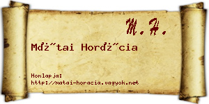 Mátai Horácia névjegykártya